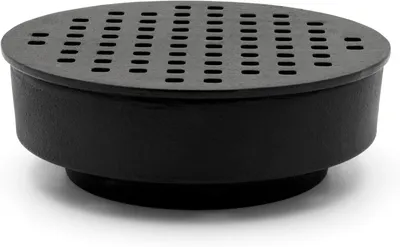 Obrázek produktu pro Kulatý litinový ohřívač Ø 15 cm – černý podtácek s otvory, ohřívač na čajovou svíčku
