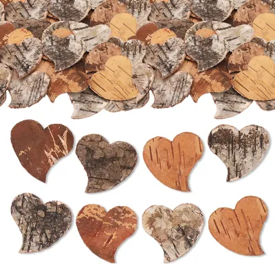 Holzherzen Streudeko 5 cm, 20 Stück, Birkenholz, braun, für Hochzeit & Feiern
