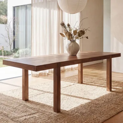 Produktbild von FineBuy Esszimmertisch 160 - 240 cm Akazie Massivholz Zeitlos Küchentisch Verlängerbar Speisetisch Groß Rechteckig Schlicht Holztisch Esszimmer