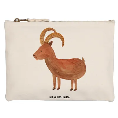 Produktbild von Mr. & Mrs. Panda Etui Sternzeichen Steinbock Grösse XL Große - Weiß - Geschenk, Steinböcke, Geburtstag Januar, kosmetiktäschchen, Dezember, Pouch, Mäppchen, pencil case