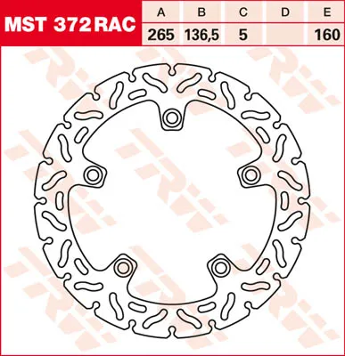 Obrázok produktu pre Brzdový kotúč TRW Sportiv rigid MST372RAC F800GS Adventure 4G80 Nuda 900 A7