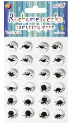 Image de Yeux avec cils - Paquet de 24, taille 15mm