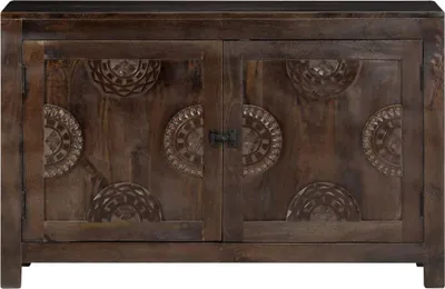 Obrázok produktu pre vidaXL Príborník s rezbami 110x35x70 cm z masívneho mangového dreva