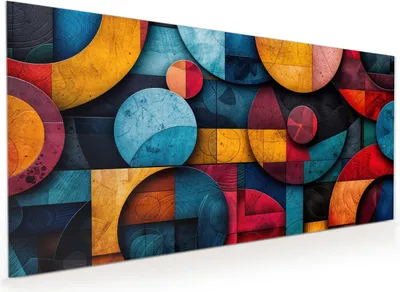Produktbild von Küchenrückwand Spritzschutz Glas mit Motiv Bunte Kreise 40 x 40 cm