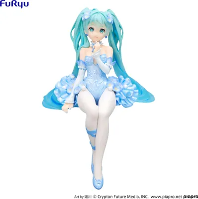 Produktbild von Furyu FRYU36679 Hatsune Miku Noodle Stopper PVC Statue Flower Fairy Nemophila Pail Blue Color Ver.15 cm