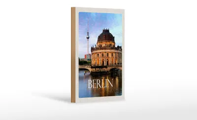Produktbild von Holzschild Reise 12x18 cm Berlin Deutschland Porträt Fluss