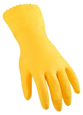 Produktbild von Latex-Handschuhe für den Haushalt, gelb, Größe 9 (12 Paar)