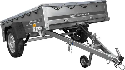 Obrázek produktu pro Přívěs za auto na pružinách 200x125 UNITRAILER GARDEN 201/R KIPP s rámem H-0 a šedou plachtou