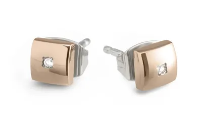 Produktbild von Boccia Titan Damen Ohrstecker mit Brilliant, roségoldplattie
