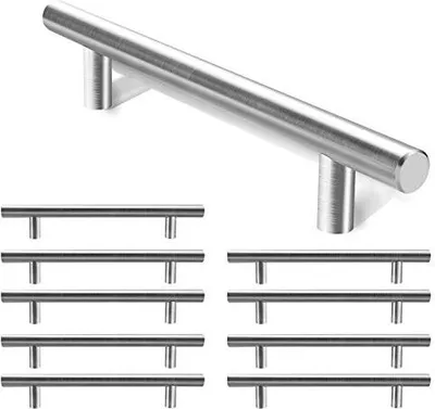 Produktbild von karpal 10x Moebelgriff 128mm Schrankgriffe Edelstahl Gebuerstet Schubladengriffe Kuechenschrank Tuergriffe Kueche Stangengriff Bohrlochabstand 128mm Gesamtlaenge 188mm 12 mm¡­