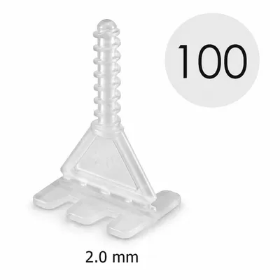 Produktbild von MidGard Nivelliersystem Fliesen-Verlegehilfe Nivellierset für Wand- und Bodenfliesen für Fugenbreiten 2 mm, 100 Stk. Laschen 2,0 mm