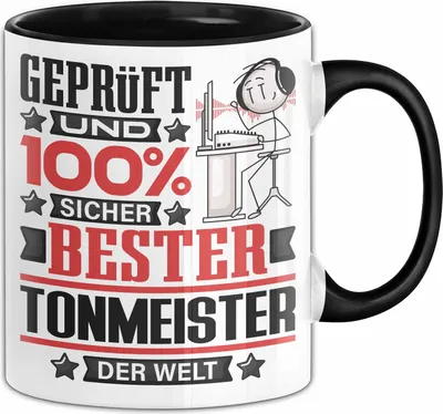 Produktbild von Tonmeister Geschenk Lustiger Spruch für Tonmeister Geschenkidee Bester Tonmeister Der Welt (Schwarz)