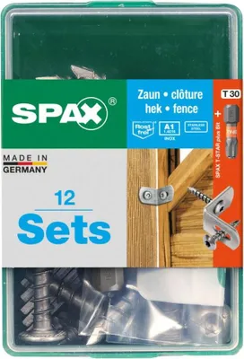 Produktbild von Spax Zaunverbinder 7.0 x 35 mm TX 30 - 24 Stk. (+12 Winkel)