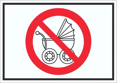 Produktbild von Aufkleber Kinderwagen abstellen verboten Symbol A8 (52x74mm)