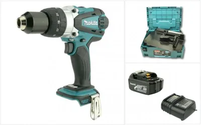 Immagine prodotto di Makita BHP 458 RHJ Trapano avvitatore con percussione a batteria 18V + 1x Batteria BL1830 B 3,0 Ah + Caricatore + Valigetta Makpac