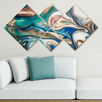 Image de Wallity, 4MDF1033479244- EVS1114, Coloré, Tableaux sur toile, 60 x 115 cm, 100% MDF (épaisseur : 3 mm)