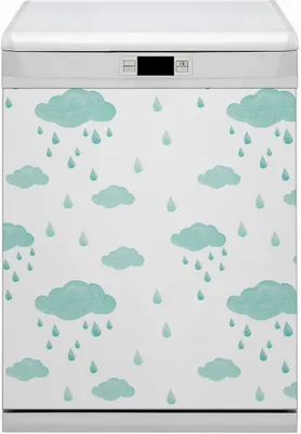 Produktbild von Magnetmatte Geschirrspüle Abwaschbar Küche Magnete  Nachbildung 60x70 cm  - Wolken Regen