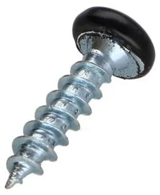 Produktbild von Spanplattenschrauben Rundkopf Pozi N°2 3,5 x 15 Verzinkt Schwarzer Lack RAL9005 tiefschwarz