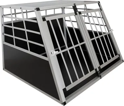 Obrázok produktu pre Prepravný box pre psov 26963, robustný a ľahko udržiavateľný, 2 uzamykateľné dvierka, hliník, XL, 96 x 91 x 70 cm