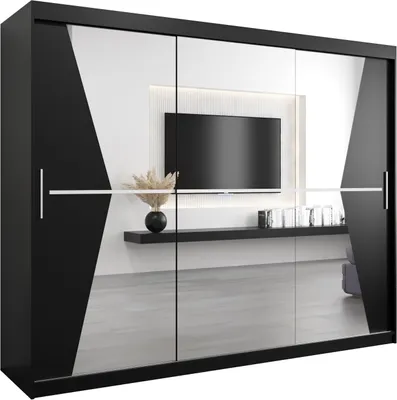 Produktbild von Kleiderschrank, Schiebetürenschrank Schlafzimmer, Schrank mit Spiegel MAROKO 250 cm