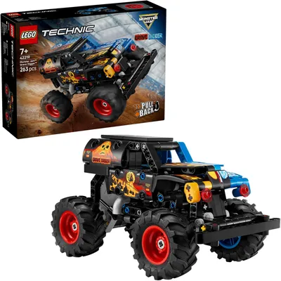 Immagine prodotto di LEGO Technic Monster Jam Grave Digger Fuoco e Ghiaccio - Modello di monster truck da costruire con motore a strappo - Giocattoli per bambini, ragazze e ragazzi - Regali per bambini - 42219