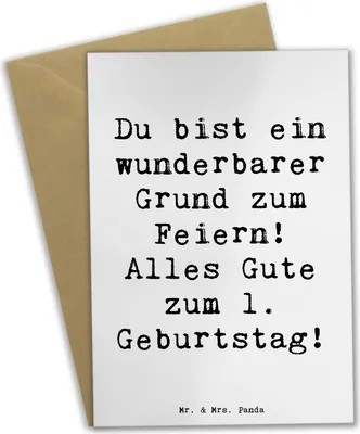 Produktbild von Mr. & Mrs. Panda valentinstagskarte Spruch 1. Geburtstag Feiern - Weiß - Geschenk, osterkarten, Geburtstagsfeier, einladungskarten, Babygeburtstag, Happy Birthday