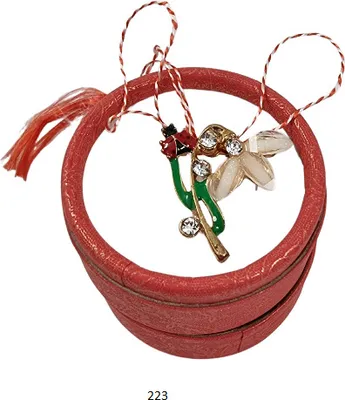 Produktbild von Martisor Ghiocel Märzchen Charm Anhänger als Schneeglöckchen aus Metall 223