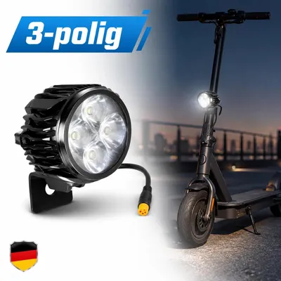 Produktbild von wasserdicht Frontlampe für E-Scooter 3-Pin Vorderlicht LED Scheinwerfer