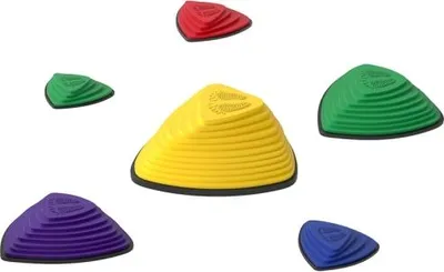 Produktbild von Trittsteine 37x37x16cm 6Er Set Rutschfest Stapelbar Fuer Drinnen Draussen Bunt Motorikspielzeug Gleichgewichtstraining Kindergarten