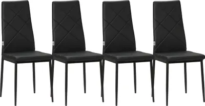 Produktbild von 4er-Set Stühle Esszimmerstühle Küchenstühle, modernes Design, 41 cm x 50 cm x 97 cm, Schwarz