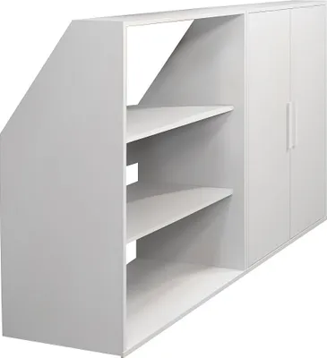 Produktbild von 2-türiger Schrägschrank mit 2 Einlegeböden - Weiß - ADEZIO
