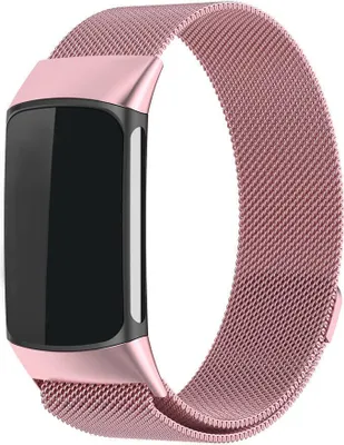 Produktbild von Strap-it Luxe Milanese-Armband - passend für Fitbit Charge 6 - Edelstahl-Milanese-Armband für Charge 6 Activity Tracker (rose pink pink)