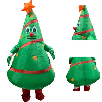 Produktbild von Weihnachten Cartoon Puppe Kostüme Air Modell Aufblasbare Weihnachtsbaum Kleidung Lustige Dress Up Requisiten