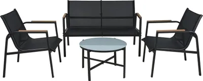 Produktbild von Garten-Set aus Metall mit Tisch 65x65x40 cm und Stühlen (ca. 113x45x80 cm)