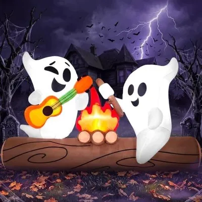 Zdjęcie produktu dla Nadmuchiwany duch halloween 1 8 m LED dekoracja ogrodowa rodzinna