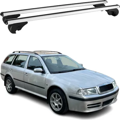 Image de Barres de toit Transversales pour Skoda Octavia Break 1998-2004 Aluminium Argent