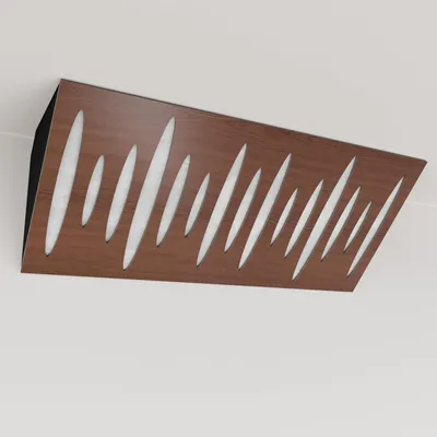 Obrázek produktu pro Balení po 2 kusech – Úzká akustická rohová basová past s sametovým potahem | 23 x 50 x 10 cm | Odraz – zvuková izolace | [PULSE (Horizont) – ořech | bílá]