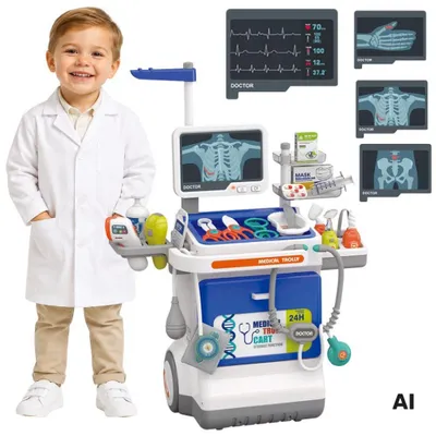Obrázek produktu pro WOOPIE Interaktivní Vozík Malého Doktora Lékařská Sada Rentgen 115 cm