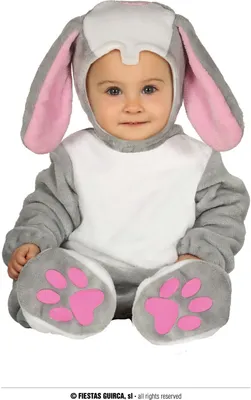 Produktbild von Häschen Baby Kapuze Jumpsuit Füßlinge, Größe: 12 - 18 Monate Farbe: Grau