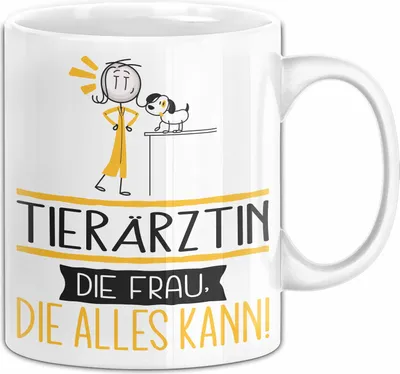 Produktbild von Tierärztin Geschenk Tasse Becher Die Frau Die Allen Kann Geschenkidee für eine Tierärztin Lustig (Weiß)