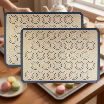 Antihaft-Silikon-Backmatte für Macarons, 2er-Set, 42x29 cm, grau