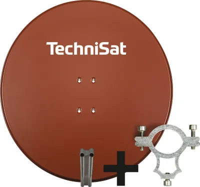 Produktbild von TechniSat SATMAN 850 PLUS | 85cm Sat-Antenne mit 40mm LNB-Halteschelle | rot