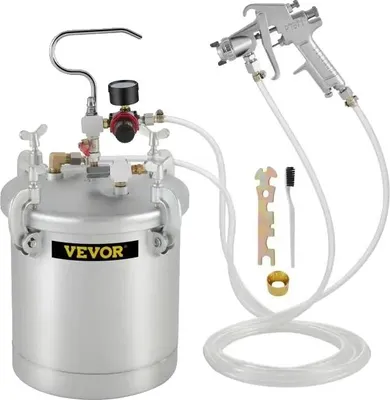 Obrázek produktu pro Stříkací zařízení na barvy, objem 10 l, 2,5 galonu, provozní tlak 45 až 60 PSI, 3/8" přívod kapaliny, spotřeba vzduchu 6,0 až 8,8 CFM