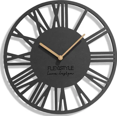 Obrázok produktu pre EKO nástenné hodiny bez tikania LOFT Piccolo black (antracit) 30cm, obývacia izba, spálňa, vyrobené v EÚ..