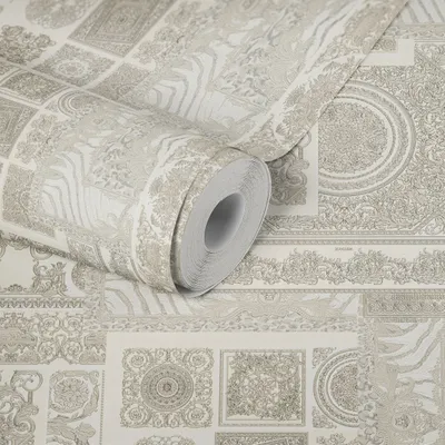 Produktbild von A.S. Création Versace 4 370485 Vlies Grau Metallic Weiß
