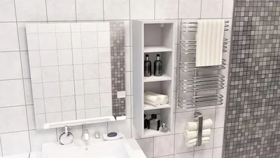 Zdjęcie produktu dla REGAŁ łazienkowy półka szafka łazienkowa do łazienki 100x30 biała czarna