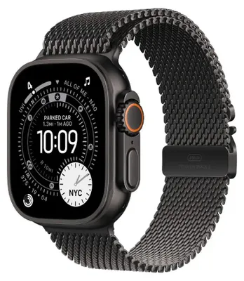 Produktbild von Apple Watch Ultra 3 Smartwatch 49mm Schwarz/Milanese Loop mf1t4, 1.98