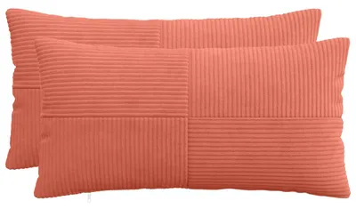 Immagine prodotto di vidaXL, 2 federe decorative, ALMELO, rosso-arancione, 40 x 70 cm, corda