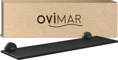 Produktbild von ovimar Badablage Flakstadoy | Edelstahl | schwarz matt | Glasablage zum Bohren | schwarz matt | hängend im Bad oder in der Küche | zur Ablage oder als kleines Regal für Bad Utensilien oder Bad Deko