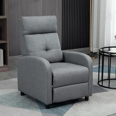 Produktbild von SUGIFT Relaxsessel mit Liegefunktion, Taschenfederkern Fernsehsessel Polstersessel, Leinenimitat, Grau | 87x67x98 cm | bis 150 kg | 155° verstellbar